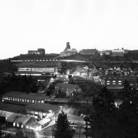 Historic Photo of the Yates Mill at Night